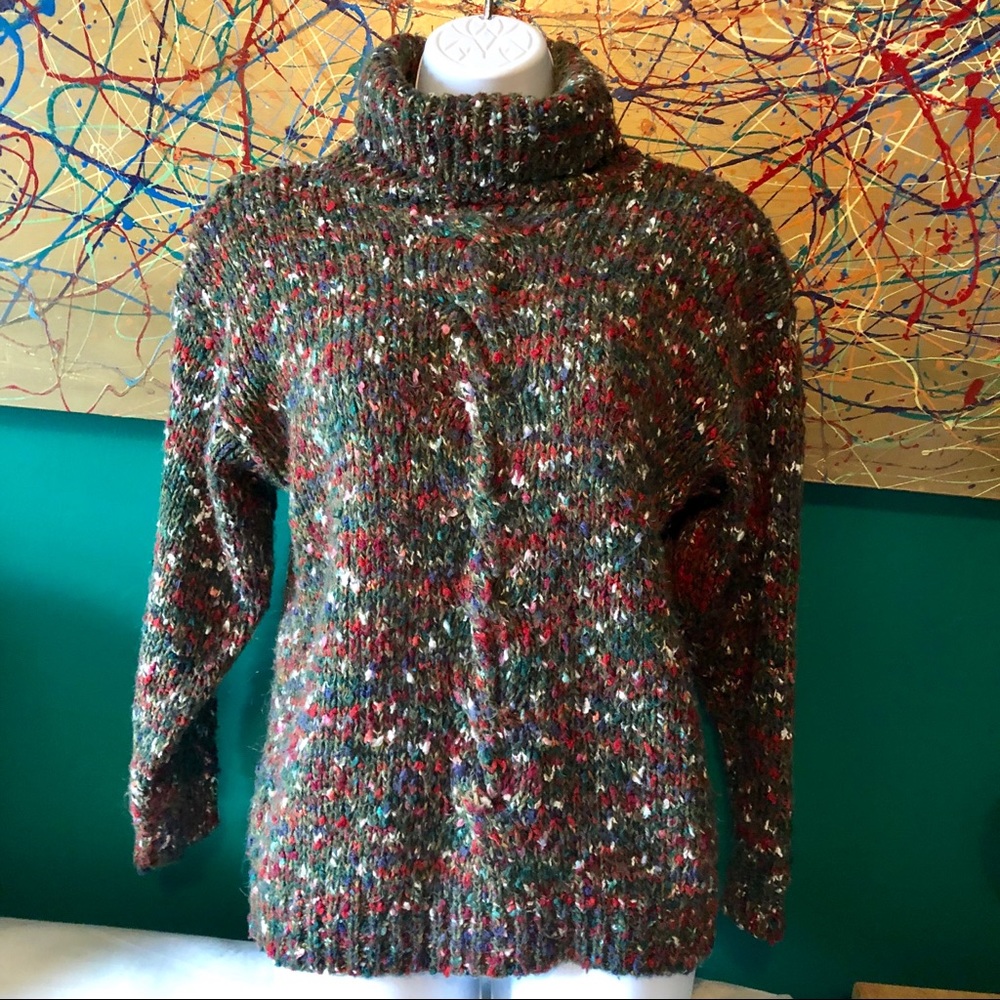 Vintage multicolor confetti sweater. S